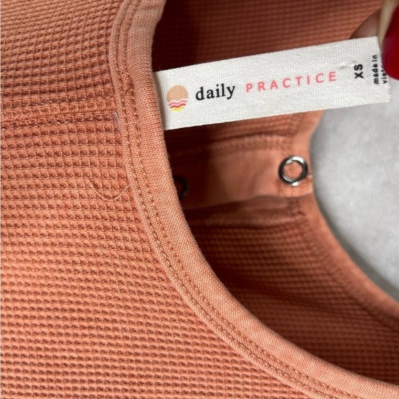 Daily Practice By Anthropologie Waffle Knit Button-Front Midi Dress In Coral XS - Picture 9 of 9